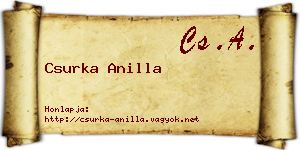 Csurka Anilla névjegykártya